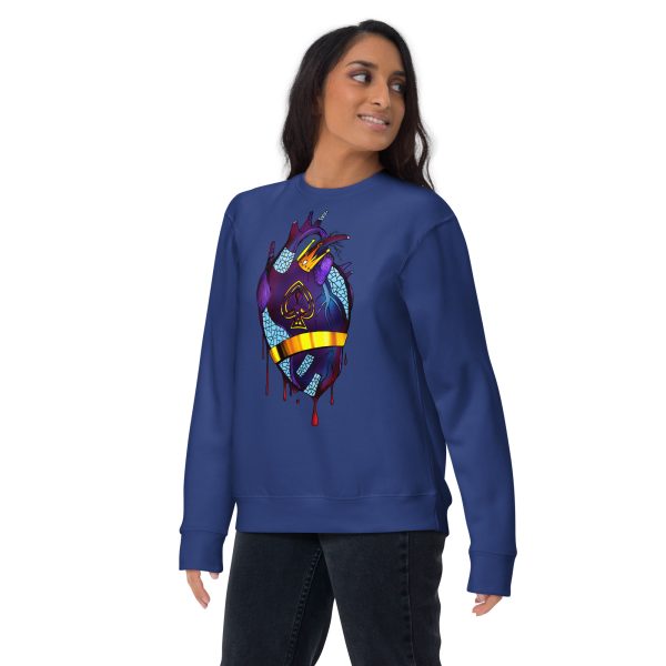 Heart Drawing "Royal Heart” Heart Sweatshirt - Image 2