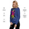CMYK Pink Cat Drawing “Magical Cat of Fortune” Cat Sweatshirt - Image 2