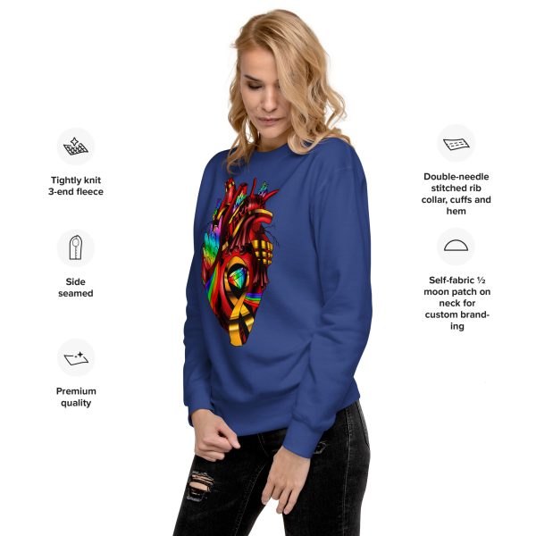 Heart Drawing "Pride Awareness Heart” Heart Sweatshirt - Image 2