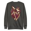 Heart Drawing “Vintage Coffee Musical Heart No. 2” Graphic Heart Sweatshirt - Image 7