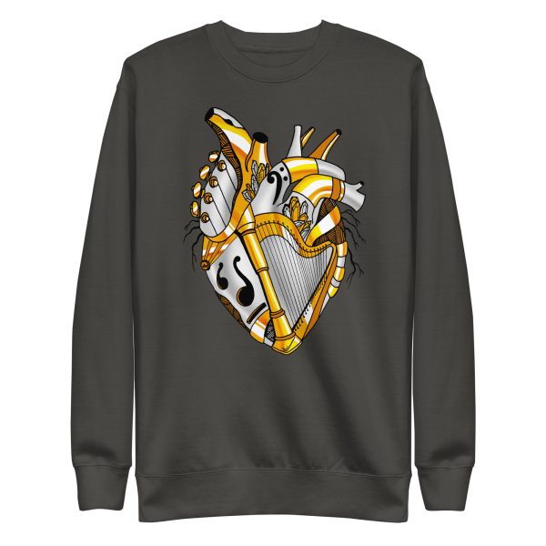 Guardian Gold Heart Drawing “Musical Heart No. 2” Heart Sweatshirt - Image 7