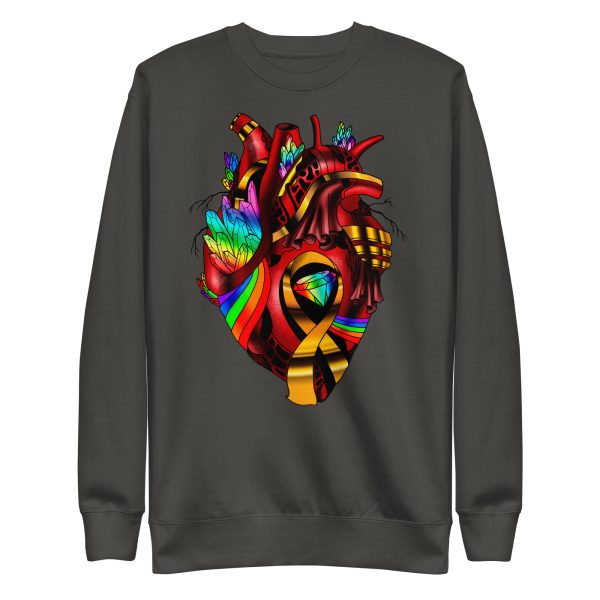Heart Drawing "Pride Awareness Heart” Heart Sweatshirt - Image 9