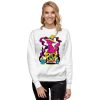 CMYK Pink Cat Drawing “Magical Cat of Fortune” Cat Sweatshirt - Image 7