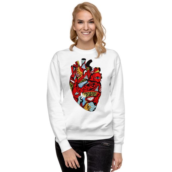 Heart Drawing “Transparent Heart” Heart Sweatshirt - Image 6