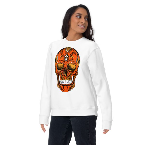 Day of the Dead Skull Sweatshirt | Sugar Skull Black and Orange Sweatshirt - Image 9