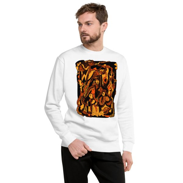 Orange & Black Abstract Sweatshirt "Wave of Thoughts No. 4" | Abstract Fall Fashion Pullover - Image 7