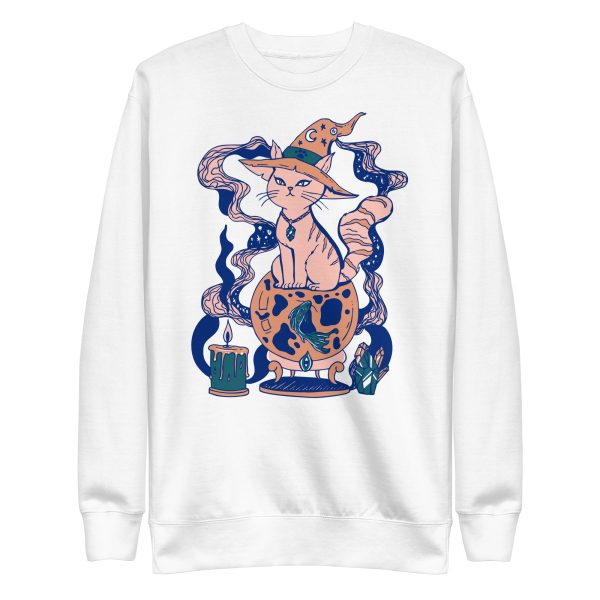 Pink Cat Drawing “Magical Cat of Fortune” Cat Sweatshirt - Image 10
