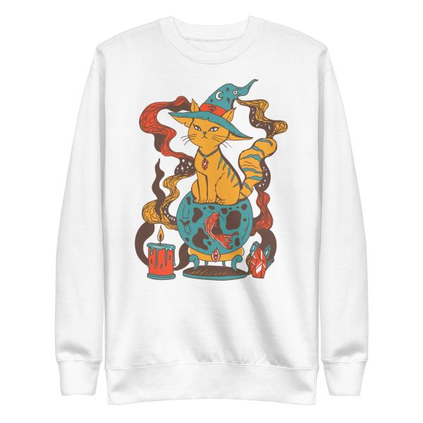 Cafe Cat Drawing “Magical Cat of Fortune” Cat Sweatshirt - Image 10