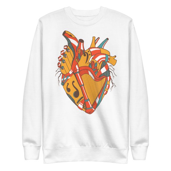Cafe Heart Drawing “Musical Heart No. 2” Heart Sweatshirt - Image 17