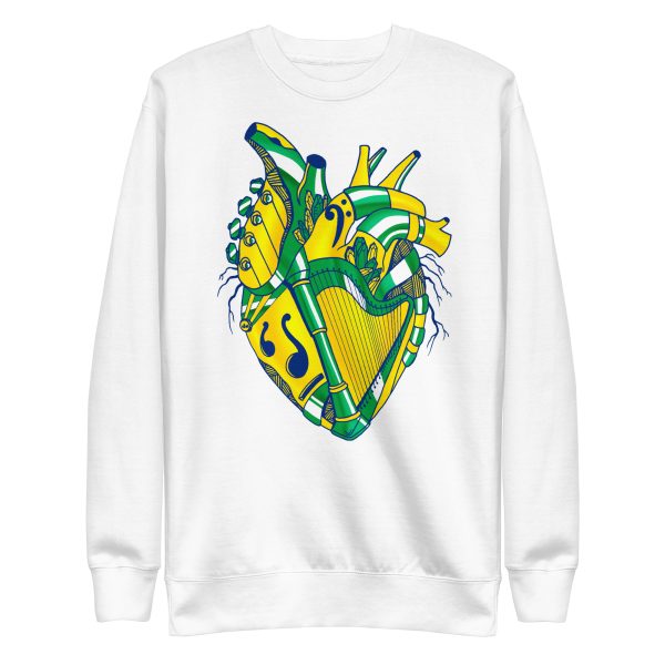 Heart Drawing “Brazil Musical Heart No. 2” Heart Sweatshirt - Image 15