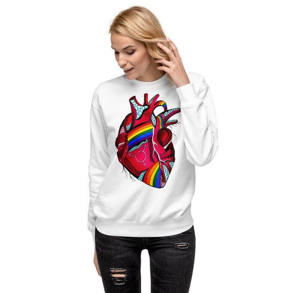 Heart Drawing "Pride Heart” Graphic Heart Sweatshirt - Image 8