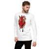 Heart Drawing “Musical Heart” Red and Cream Heart Sweatshirt - Image 6