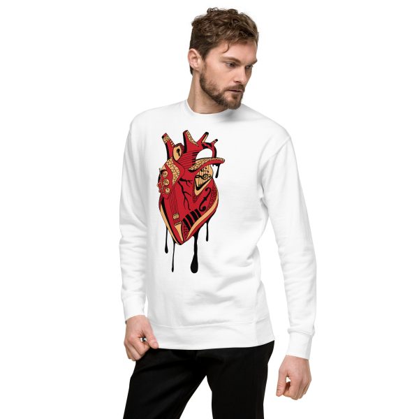Heart Drawing “Musical Heart” Red and Cream Heart Sweatshirt - Image 6