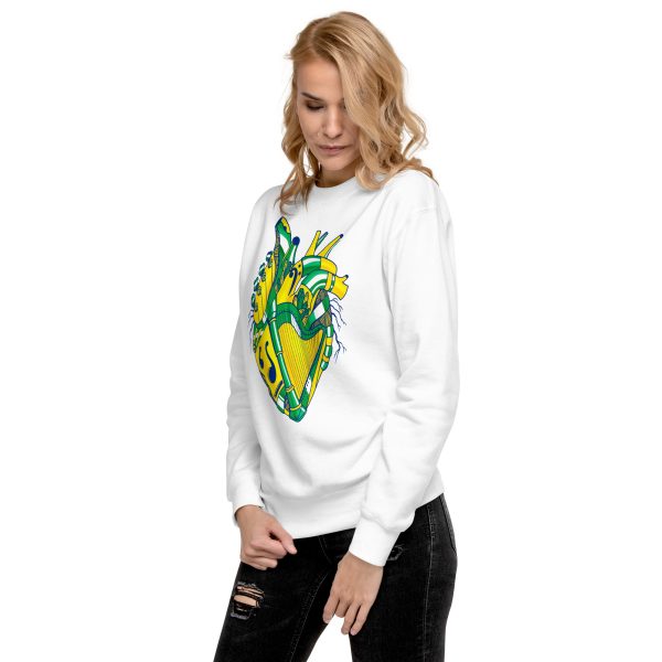 Heart Drawing “Brazil Musical Heart No. 2” Heart Sweatshirt - Image 7