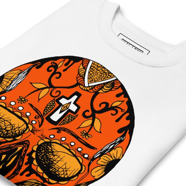 Day of the Dead Skull Sweatshirt | Sugar Skull Black and Orange Sweatshirt - Image 8