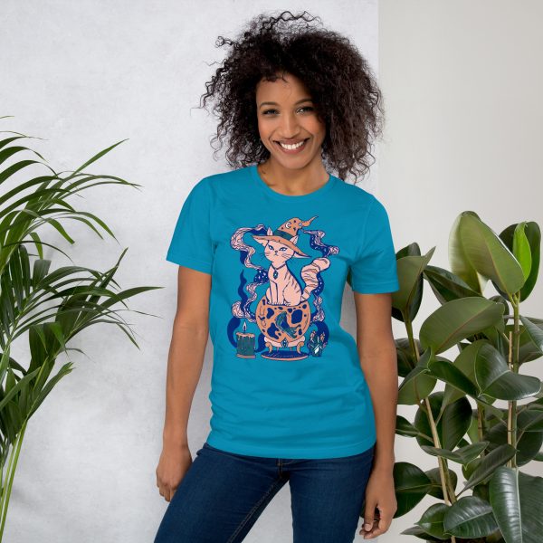 Pink Cat Shirt “Magical Cat of Fortune” Cat T-Shirt Design - Image 3