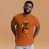 Black and Orange T-shirt "Wide Owl and Ageless Skull" Orange Shirt - Image 3