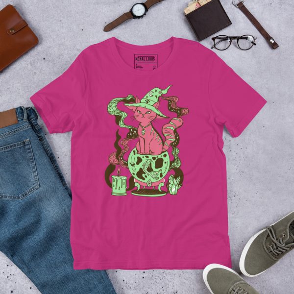 Pink Cat Shirt “Magical Cat of Fortune” Cat T-Shirt Design - Image 7