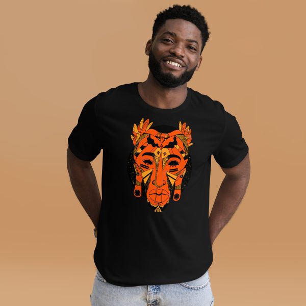 Orange and Black African Mask T-Shirt | Mask No.1, UNISEX, African Graphic Tee - Image 7