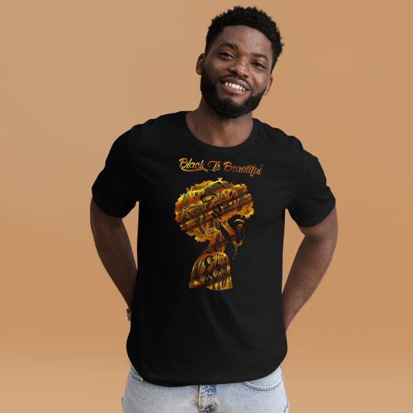 Black is Beautiful "Beautiful Mind" in Gold | Afrocentric T-shirts - Image 2