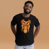 Black and Orange T-shirt "African Mask 1 of 100" Orange Shirt - Image 3