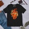 Female Warrior Scorpio Orange and Black T-Shirt | Woman Scorpio T-shirts