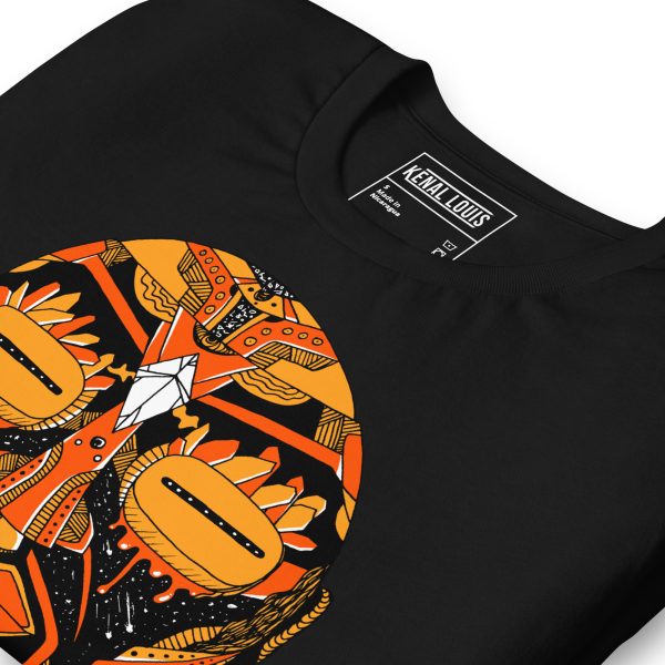 Orange and Black African Mask T-Shirt | Mask No.2, UNISEX, African Graphic Tee - Image 5