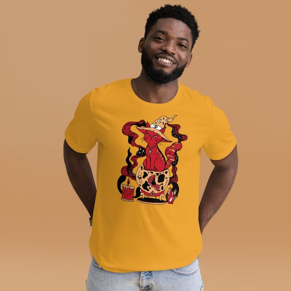 Red Cat Shirt “Magical Cat of Fortune” Cat T-Shirt Design - Image 3
