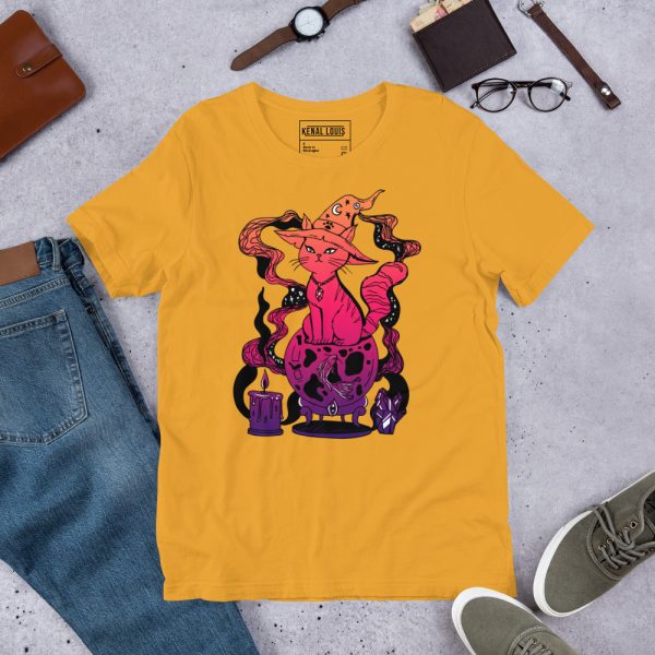 Sunset Cat Shirt “Magical Cat of Fortune” Cat T-Shirt Design - Image 7