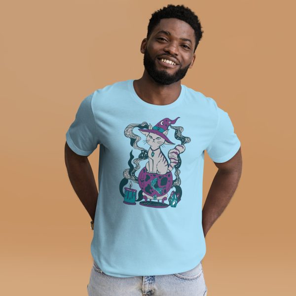 Grey Cat Shirt “Magical Cat of Fortune” Cat T-Shirt Design - Image 4
