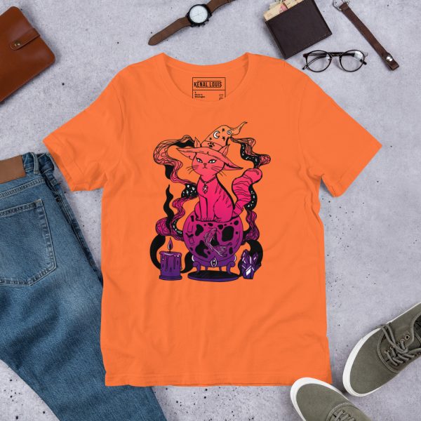 Sunset Cat Shirt “Magical Cat of Fortune” Cat T-Shirt Design - Image 6
