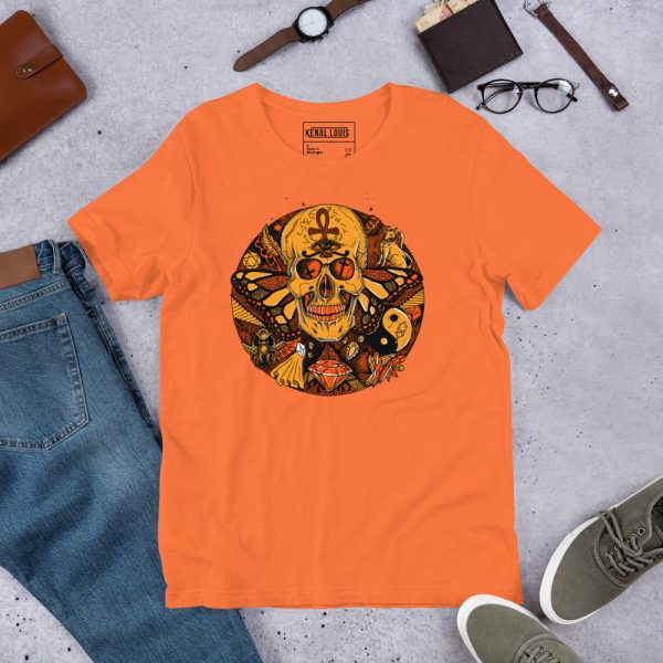 Black and Orange T-shirt "Circle of Humanity" Orange Shirt - Image 3