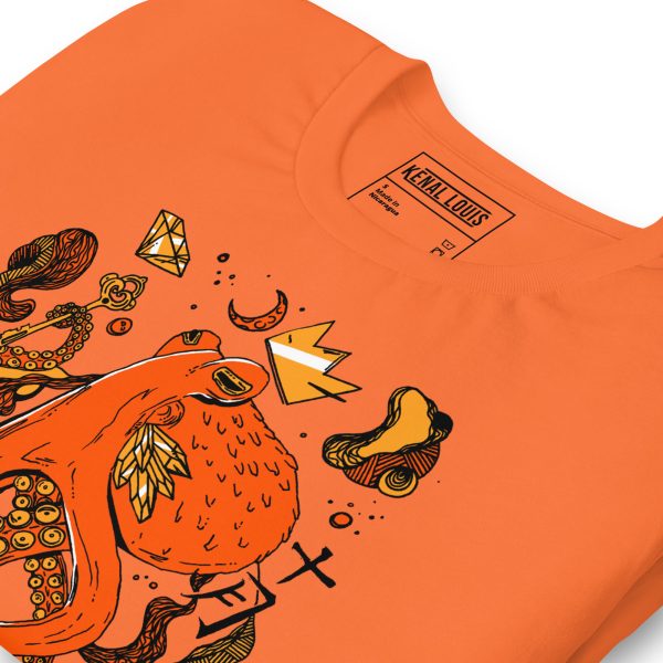 Mystical Octopus T-Shirt | Orange and Black Octopus Art Tee | Ocean Spirit Animal Shirt - Image 5