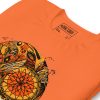 Mystical Skull Orange and Black T-Shirt | Gothic Sacred Skull Graphic Tee - Image 5