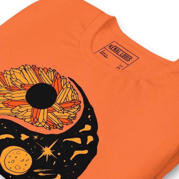 Yin Yang T-Shirt Orange and Black | Fall Graphic Tee, Circle T-shirts - Image 3