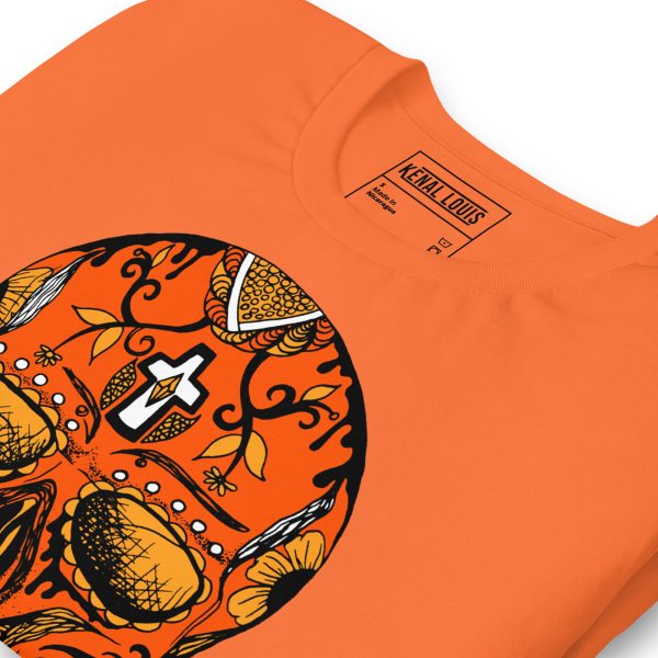 Day of the Dead Skull T-Shirt | Sugar Skull Black and Orange Tee - Image 5