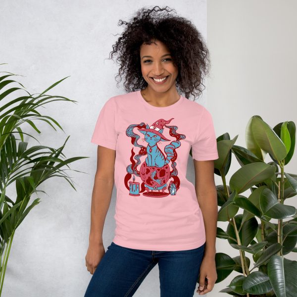 Pastel Blue Cat Shirt “Magical Cat of Fortune” Cat T-Shirt Design - Image 3