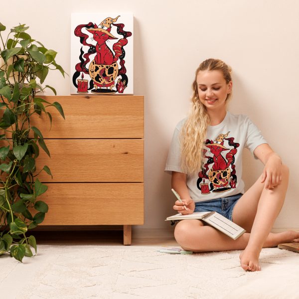 Red Cat Shirt “Magical Cat of Fortune” Cat T-Shirt Design - Image 4