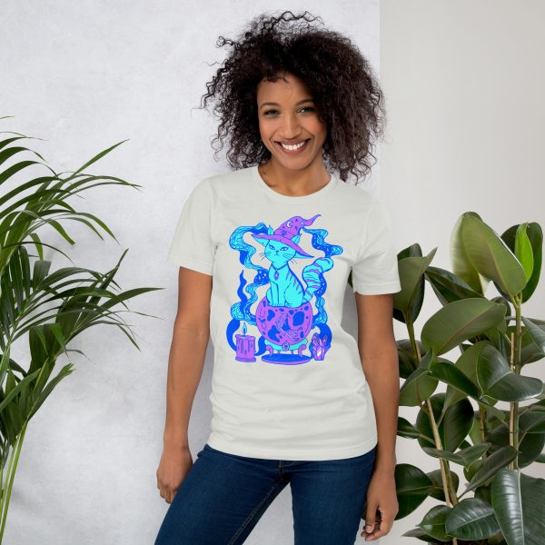 Blue Cat Shirt “Magical Cat of Fortune” Cat T-Shirt Design - Image 5
