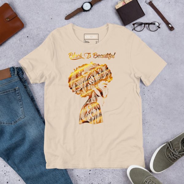 Black is Beautiful "Beautiful Mind" in Gold | Afrocentric T-shirts - Image 6
