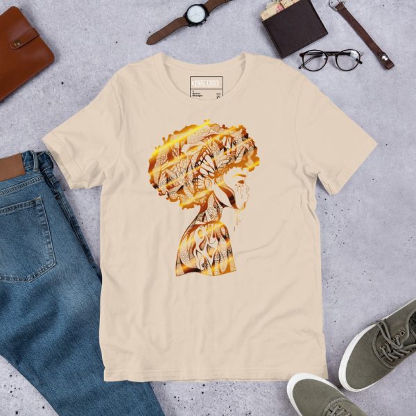 "Beautiful Mind" in Gold | Afrocentric T-shirts - UNISEX Shirts - Image 7
