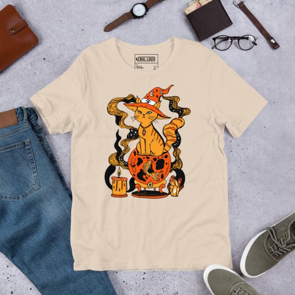Orange Cat Shirt “Magical Cat of Fortune” Cat T-Shirt Design - Image 5