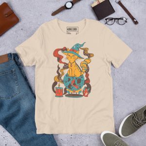 Cafe Cat Shirt “Magical Cat of Fortune” Cat T-Shirt Design