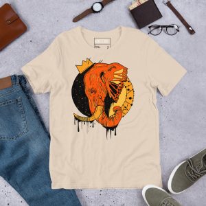 Black and Orange T-shirt "Royal Elephant" Orange Shirt