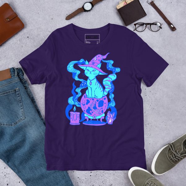Blue Cat Shirt “Magical Cat of Fortune” Cat T-Shirt Design - Image 6