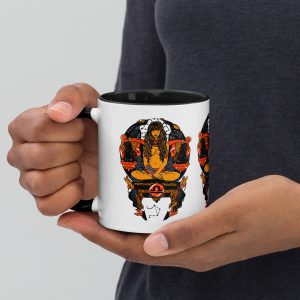Libra Zodiac Coffee Mug | Orange and Black Divine Balance Mug | Women's Astrology Drinkware