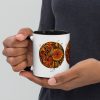 Mystical Skull Coffee Mug | Orange and Black Gothic Sacred Skull Mug | Drinkware