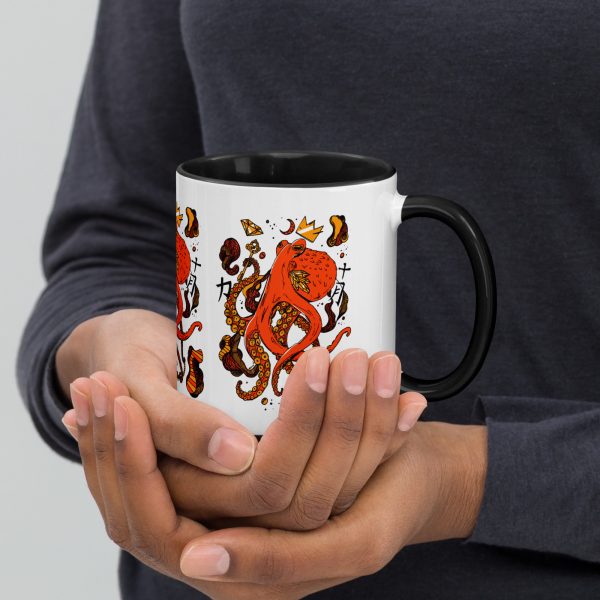 Mystical Octopus T-Shirt | Orange and Black Octopus Art Tee | Ocean Spirit Animal Shirt - Image 2