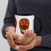 Day of the Dead Cofee Mugs | Sugar Skull Black and Orange Mugs - Image 2