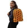 Orange and black yin yang backpack with laptop pocket and water-resistant material